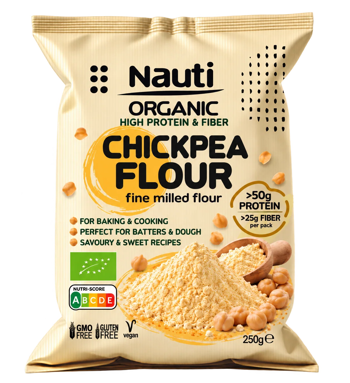 Chickpea Flour — Fine Milled 250g pillow bag