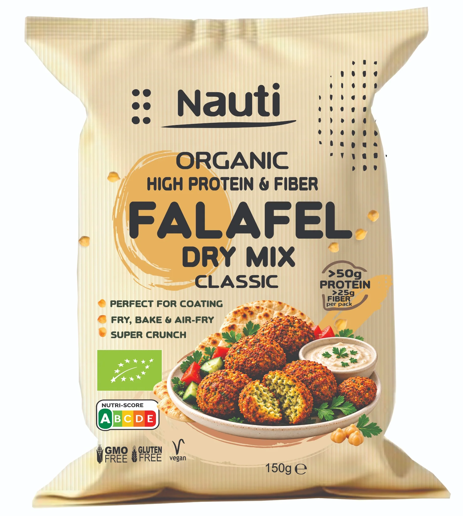 Nauti Organic Falafel Dry Mix 150g pillow bag