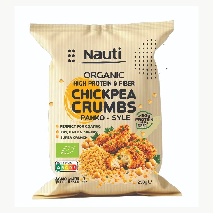 Nauti Organic Chickpea Crumbs — Panko Style 250g pillow bag